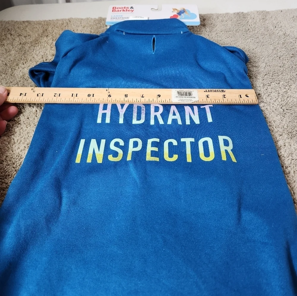 Blue Hydrant Inspector Dog Sweatshirt -M- Boots & Barkley